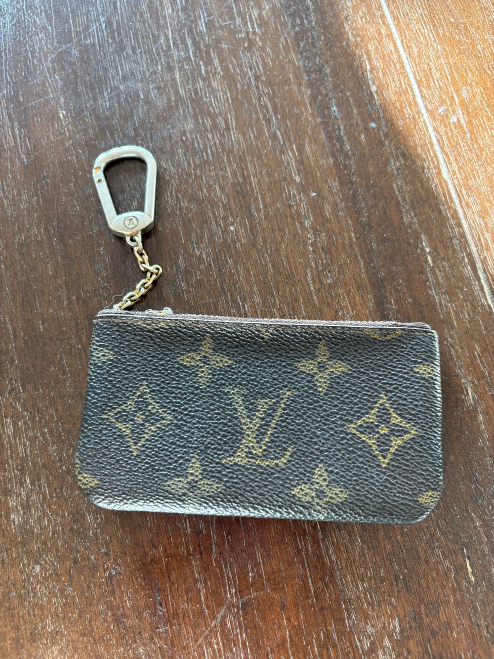 Louis Vuitton Key Cles Monogram Key Pouch with Chain